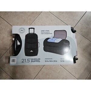 High Sierra Black 21.5” Wheeled Duffel Bag Drop Bottom Black Carry On Bag